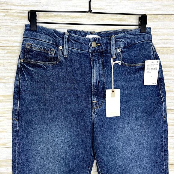 Good American NWT Good Classic Raw Hem High Rise Jeans - Picture 3 of 10